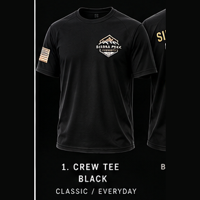 Sierra Peak Crew Tee Black